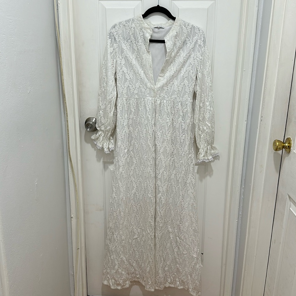 White Lace Boho Style Dress